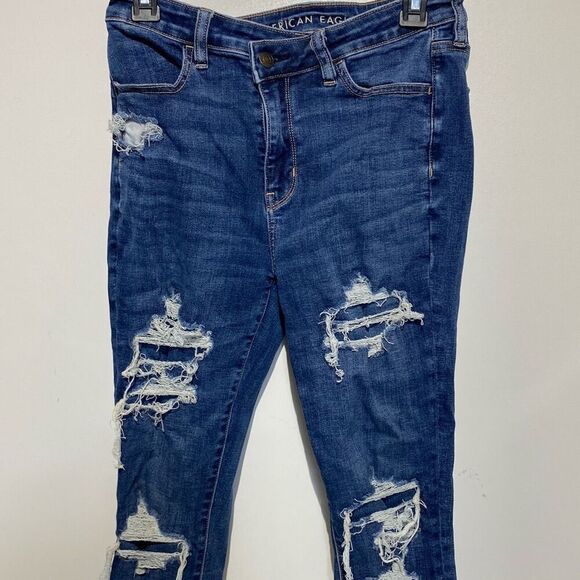 American Eagle Women's Blue Next Level Stretch High Rise Jegging Size 10 - Picture 3 of 11